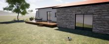 Creation d une terrasse a l arriere de la maison 