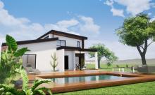 3D maison avec piscine projet 