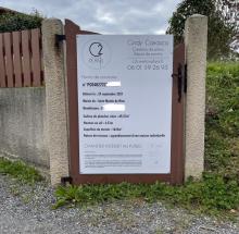 Panneau de chantier travaux en cours 