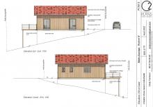Plans de facades pour le permis de construire de la maison bois a Amou dans les Landes 