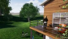 Creation dune terrasse sur pilotis pour le projet de chalet bois a Amou 