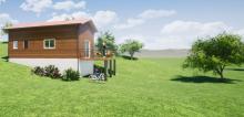 Representation 3D du projet de maison bois a Amou pour permis de construire 