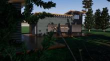 3D de la maison au milieu des pins dans la commune de Lesperon