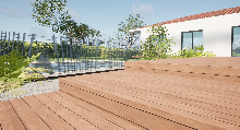 Creation d une terrasse avec grandes marches en bois pour une piscine a Saint Paul les Dax 40
