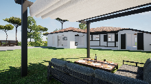 Vue 3D du projet d extension vu depuis le jardin 